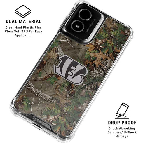 NFL Cincinnati Bengals Realtree Xtra Green Camo Moto G Power 5G (2024) Clear Case