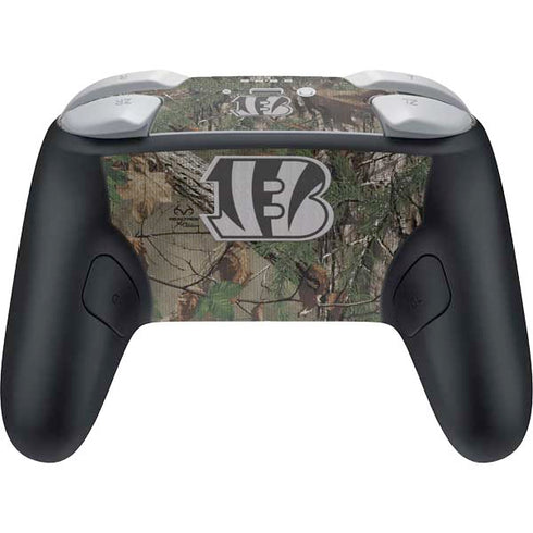 NFL Cincinnati Bengals Realtree Xtra Green Camo Nintendo Switch 2 (2025) Pro Controller Skin