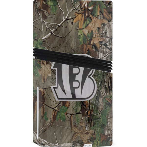 NFL Cincinnati Bengals Realtree Xtra Green Camo PS5 Pro Disk Console Skin