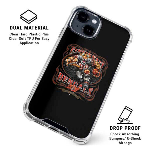 Liquid Blue NFL Cincinnati Bengals Running Back iPhone 15 Clear Case