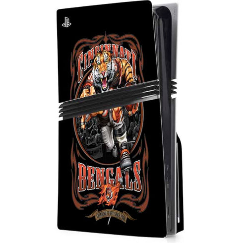 Liquid Blue NFL Cincinnati Bengals Running Back PS5 Pro Disk Console Skin