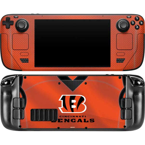 NFL Cincinnati Bengals Team Jersey Steam Deck Handheld Gaming Computer OLED Skin