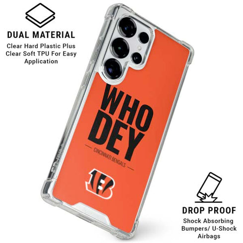 NFL Cincinnati Bengals Team Motto Galaxy S25 Ultra Clear Case