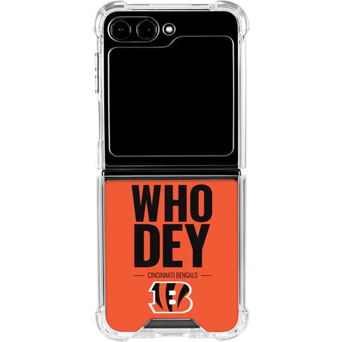 NFL Cincinnati Bengals Team Motto Galaxy Z Flip6 Clear Case