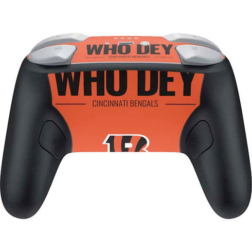 NFL Cincinnati Bengals Team Motto Nintendo Switch 2 (2025) Pro Controller Skin