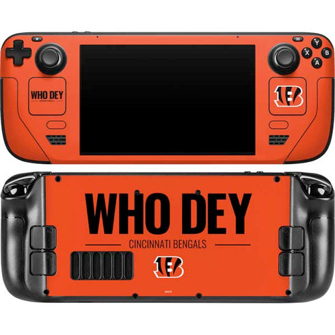 NFL Cincinnati Bengals Team Motto Steam Deck Handheld Gaming Computer OLED Skin