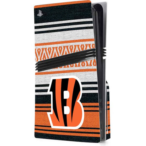 NFL Cincinnati Bengals Trailblazer PS5 Pro Disk Console Skin