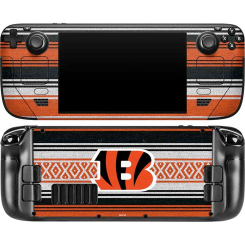 NFL Cincinnati Bengals Trailblazer Steam Deck Handheld Gaming Computer OLED Skin