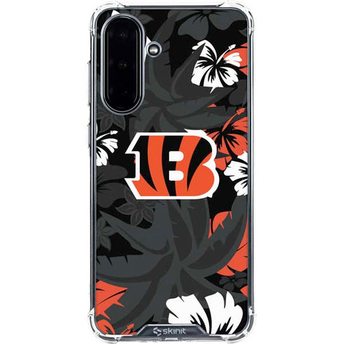 NFL Cincinnati Bengals Tropical Print Galaxy A36 5G Clear Case
