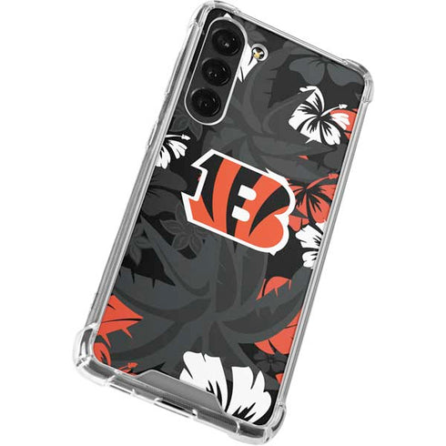 NFL Cincinnati Bengals Tropical Print Galaxy S24 FE Clear Case