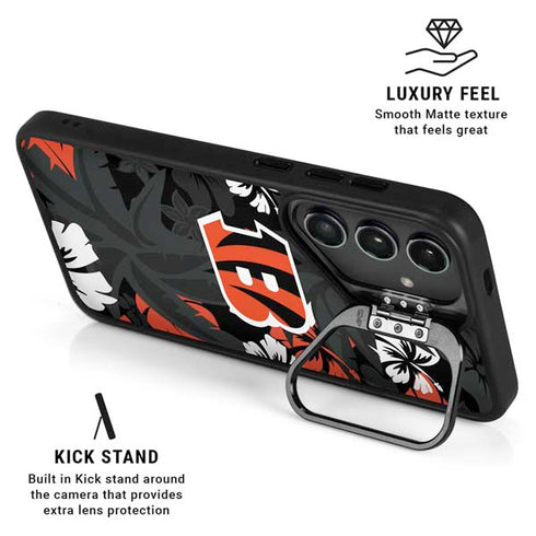 NFL Cincinnati Bengals Tropical Print Galaxy S25 Plus Kickstand Case