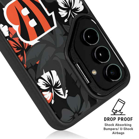 NFL Cincinnati Bengals Tropical Print Galaxy S25 Plus Kickstand Case
