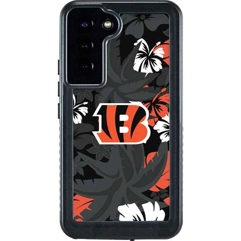 NFL Cincinnati Bengals Tropical Print Galaxy S24 Plus Waterproof Case