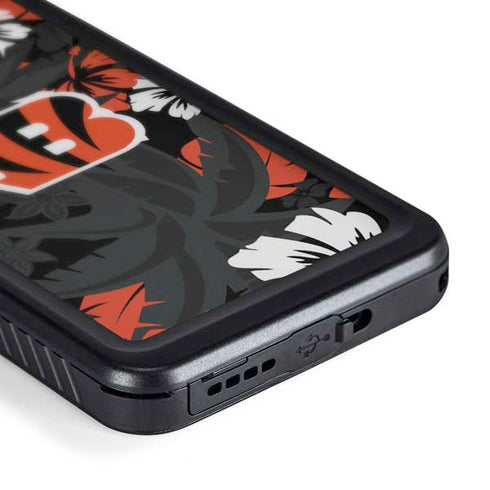NFL Cincinnati Bengals Tropical Print Galaxy S24 Plus Waterproof Case