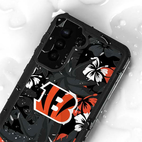 NFL Cincinnati Bengals Tropical Print Galaxy S24 Plus Waterproof Case