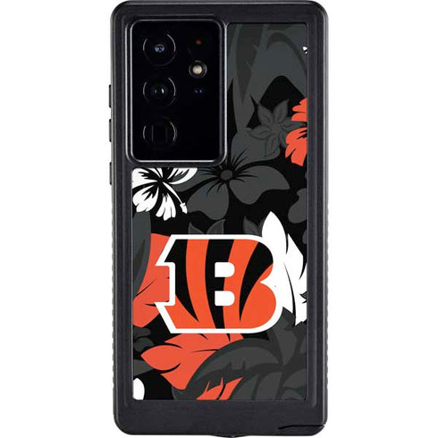 NFL Cincinnati Bengals Tropical Print Galaxy S24 Ultra Waterproof Case