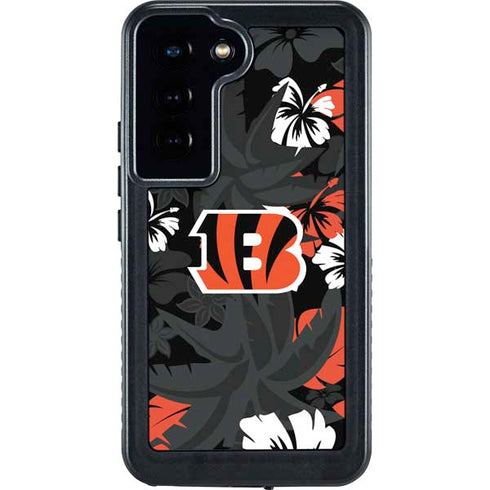 NFL Cincinnati Bengals Tropical Print Galaxy S24 Waterproof Case