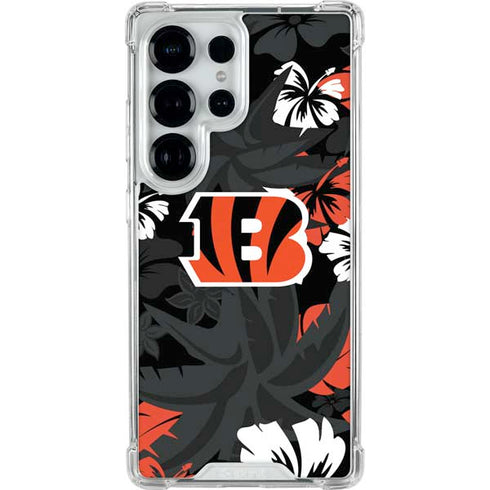 NFL Cincinnati Bengals Tropical Print Galaxy S25 Ultra Clear Case