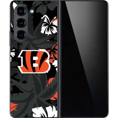 NFL Cincinnati Bengals Tropical Print Galaxy Z Fold5 5G Skin