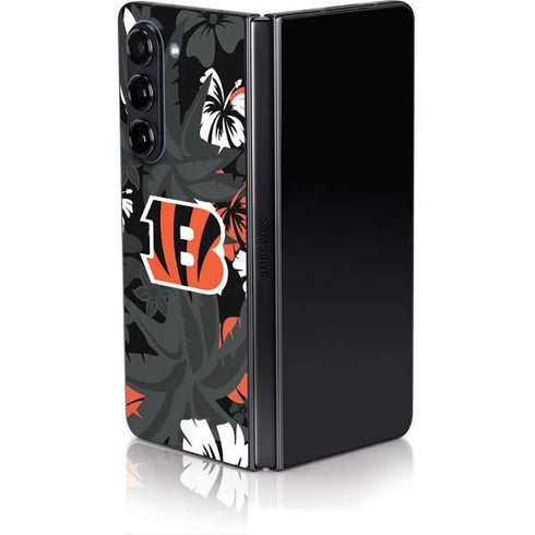 NFL Cincinnati Bengals Tropical Print Galaxy Z Fold5 5G Skin