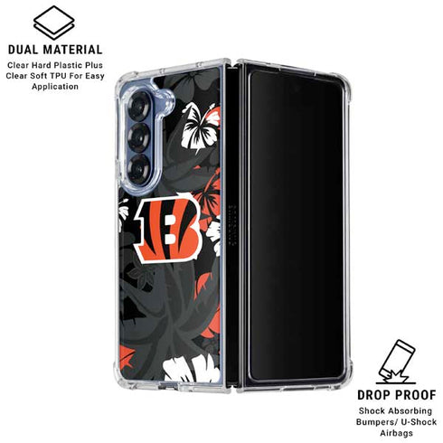 NFL Cincinnati Bengals Tropical Print Galaxy Z Fold6 Clear Case