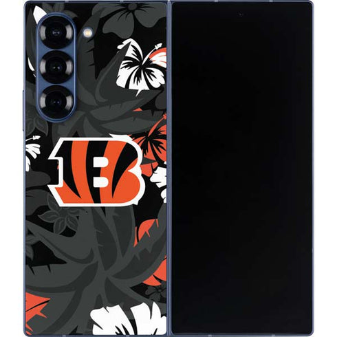 NFL Cincinnati Bengals Tropical Print Galaxy Z Fold6 Skin