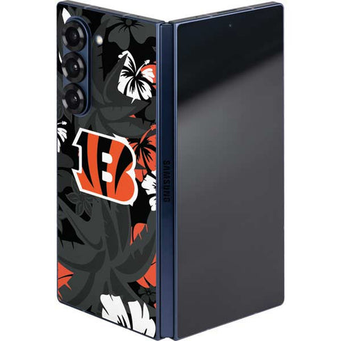 NFL Cincinnati Bengals Tropical Print Galaxy Z Fold6 Skin