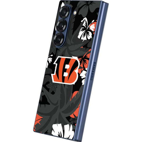 NFL Cincinnati Bengals Tropical Print Galaxy Z Fold6 Skin