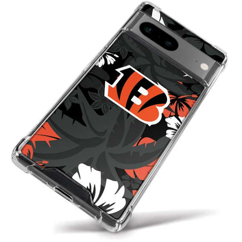 NFL Cincinnati Bengals Tropical Print Google Pixel 8a Clear Case