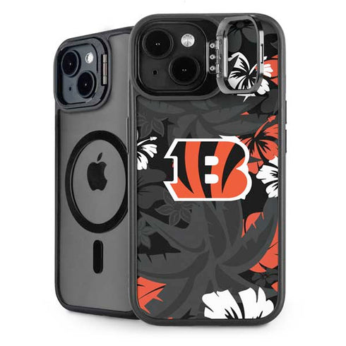 NFL Cincinnati Bengals Tropical Print iPhone 14 Kickstand Case
