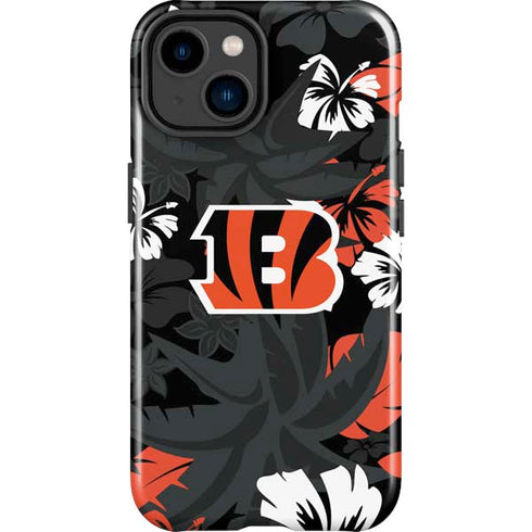 NFL Cincinnati Bengals Tropical Print iPhone 15 Impact Case