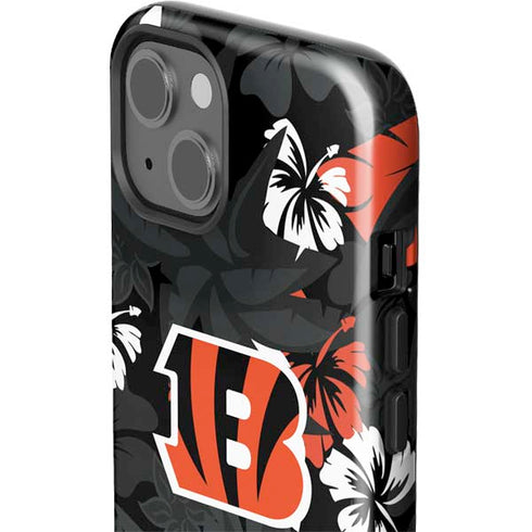 NFL Cincinnati Bengals Tropical Print iPhone 15 Impact Case