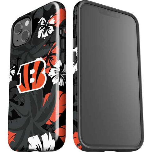NFL Cincinnati Bengals Tropical Print iPhone 15 Impact Case
