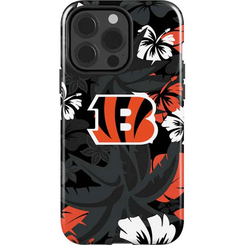 NFL Cincinnati Bengals Tropical Print iPhone 15 Pro Impact Case