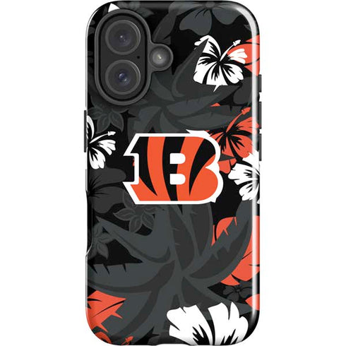 NFL Cincinnati Bengals Tropical Print iPhone 16 Impact Case