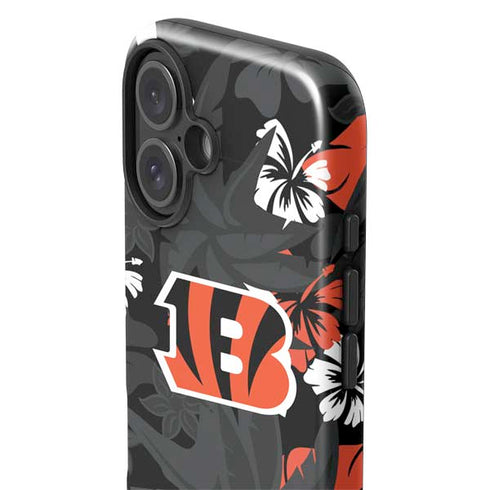 NFL Cincinnati Bengals Tropical Print iPhone 16 Impact Case