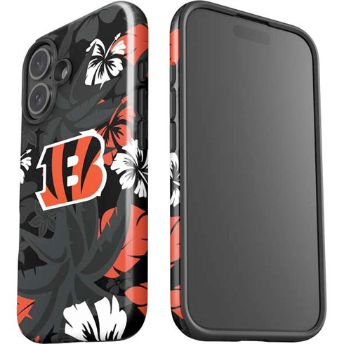 NFL Cincinnati Bengals Tropical Print iPhone 16 Impact Case