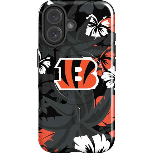 NFL Cincinnati Bengals Tropical Print iPhone 16 Plus Magsafe Impact Case