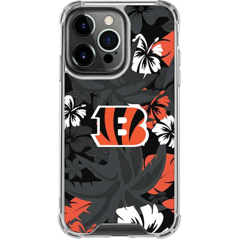 NFL Cincinnati Bengals Tropical Print iPhone 16 Pro Clear Case