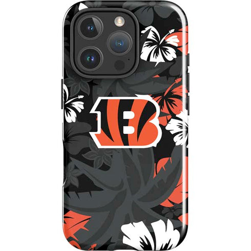 NFL Cincinnati Bengals Tropical Print iPhone 16 Pro Impact Case