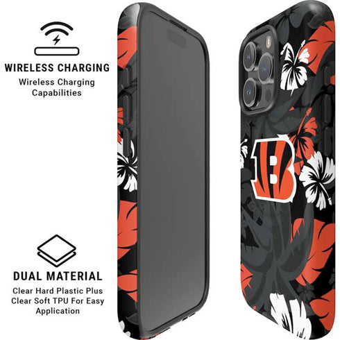 NFL Cincinnati Bengals Tropical Print iPhone 16 Pro Max Magsafe Impact Case