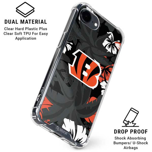 NFL Cincinnati Bengals Tropical Print iPhone 16e Clear Case