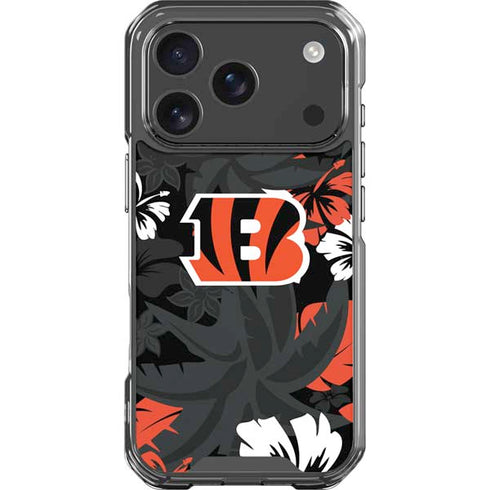 NFL Cincinnati Bengals Tropical Print iPhone 18 Pro Clear Case