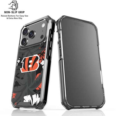 NFL Cincinnati Bengals Tropical Print iPhone 18 Pro Clear Case