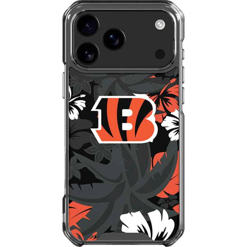 NFL Cincinnati Bengals Tropical Print iPhone 18 Pro Max Clear Case