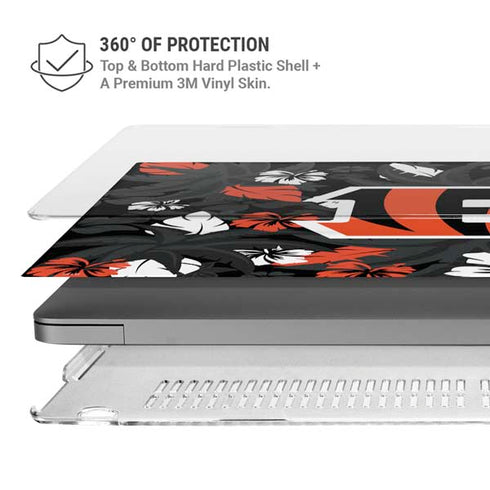 NFL Cincinnati Bengals Tropical Print MacBook Pro 14in (2021-24) Case plus Skin