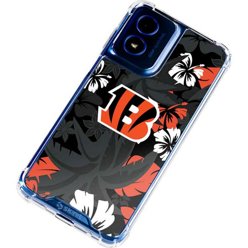 NFL Cincinnati Bengals Tropical Print Moto G 5G (2024) Clear Case