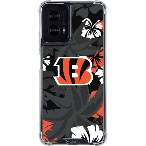 NFL Cincinnati Bengals Tropical Print Moto G Power 5G (2024) Clear Case