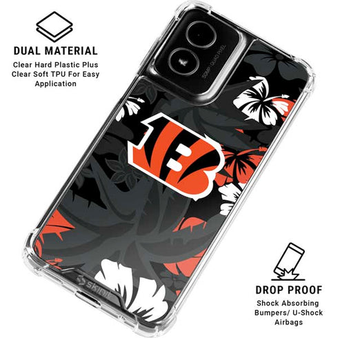 NFL Cincinnati Bengals Tropical Print Moto G Power 5G (2024) Clear Case