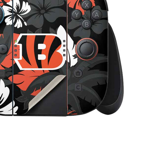 NFL Cincinnati Bengals Tropical Print Nintendo Switch 2 (2025) Joy-Con Controller Skin